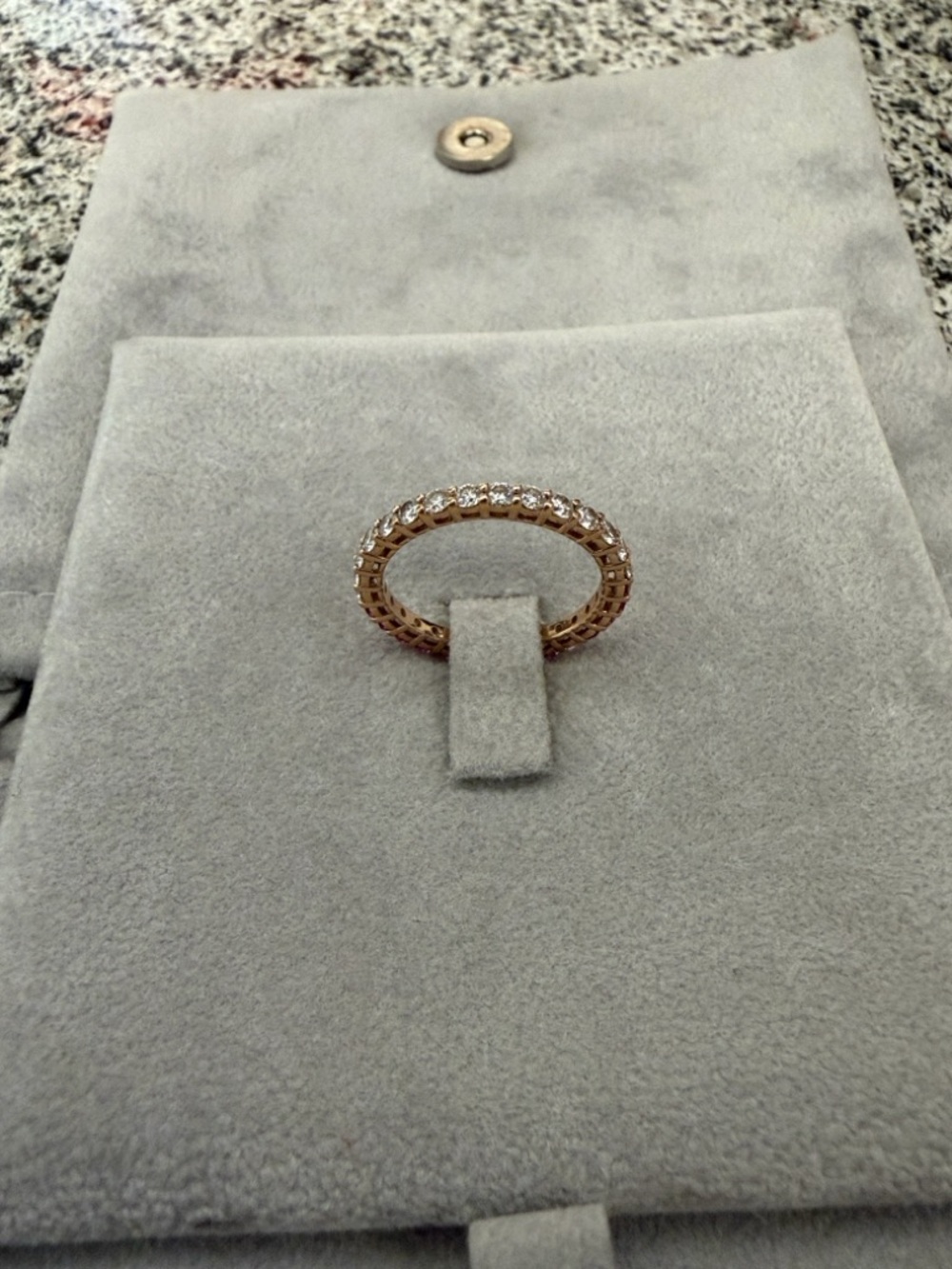 Stephanie Gottlieb 14k Rose Gold Diamond & Pink Ombré Eternity Band Size 6